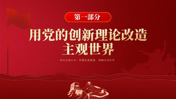 红色简约强党性党课教育PPT课件