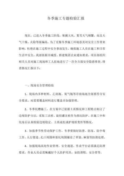 冬季综合标准施工专项检查综合报告.docx