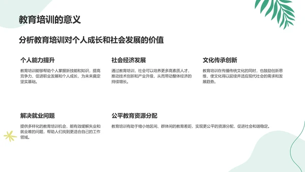 绿色小清新教育培训知识科普PPT模板