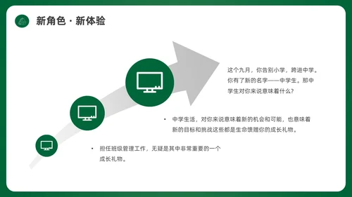 绿色简约黑板初中开学第一课PPT课件