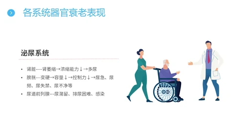 蓝色简约插画老年人护理培训主题PPT模板养老