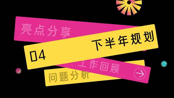 几何简约年中述职PPT模板