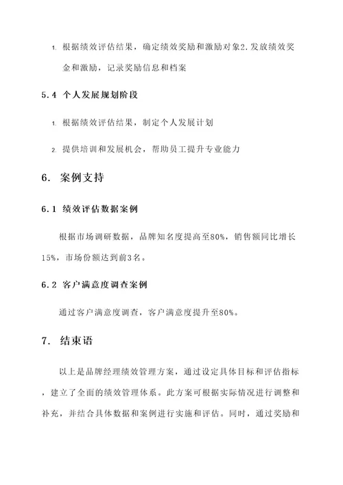 品牌经理绩效管理方案