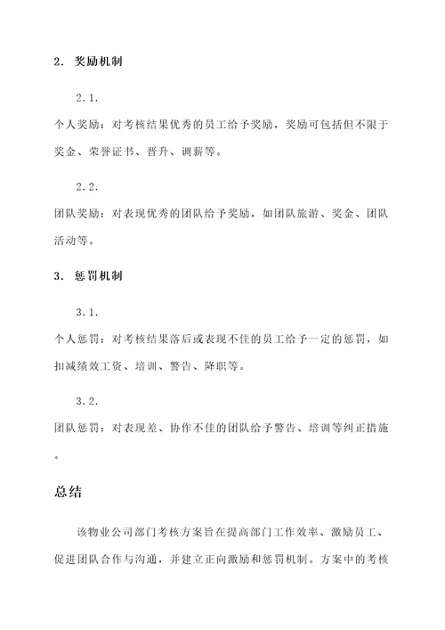 物业公司部门考核方案