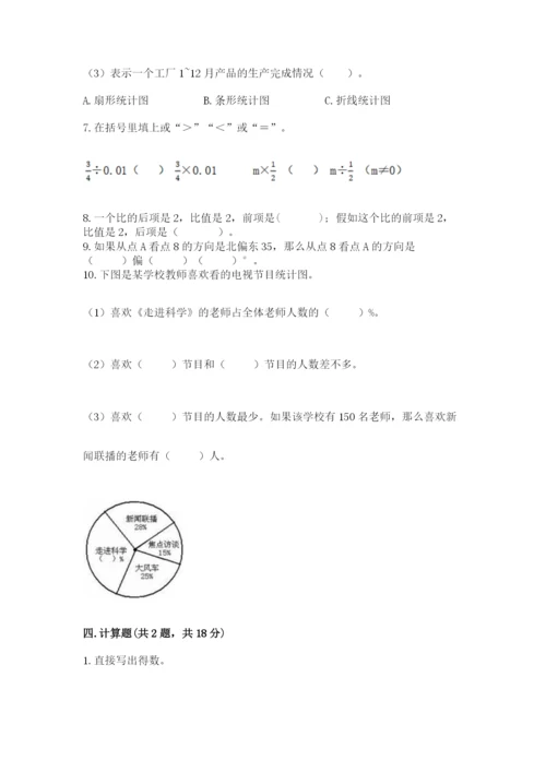 2022年人教版六年级上册数学期末测试卷附参考答案【综合卷】.docx