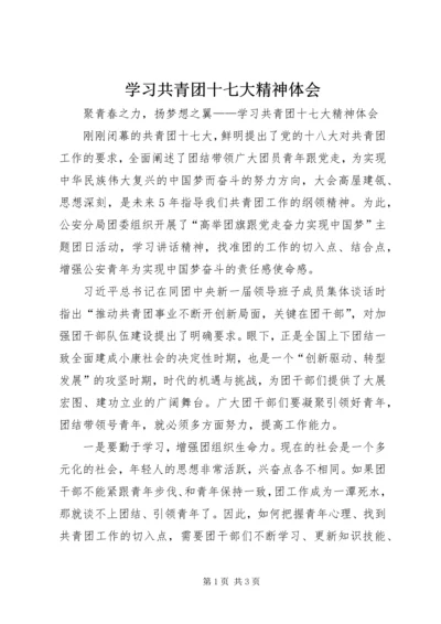 学习共青团十七大精神体会.docx