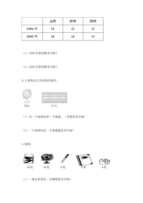二年级上册数学应用题100道往年题考.docx