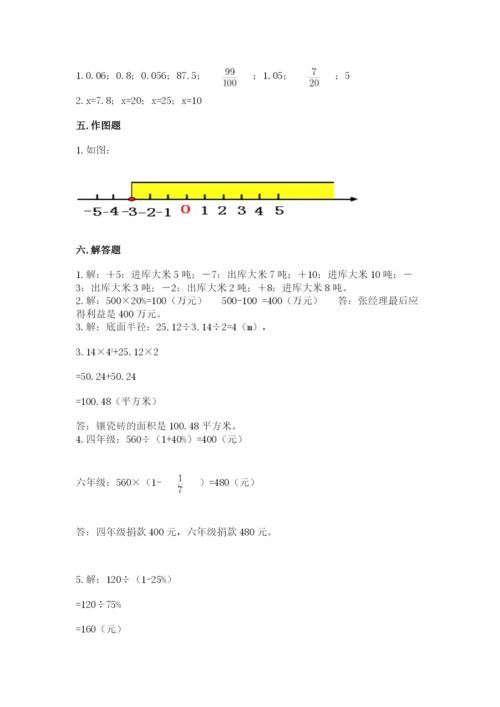 沪教版小学六年级下册数学期末综合素养测试卷【黄金题型】.docx