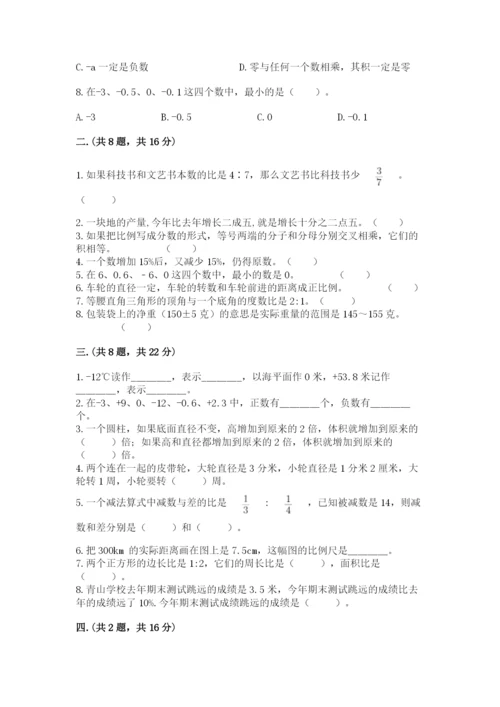 小学数学六年级下册竞赛试题精品【实用】.docx