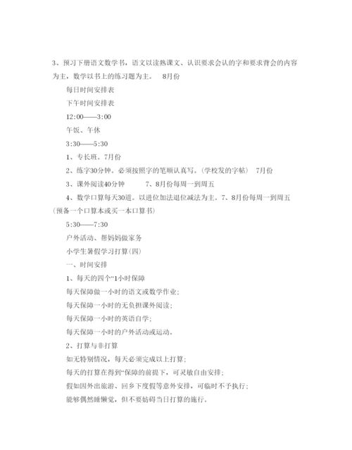 精编小学生暑假学习参考计划范文.docx