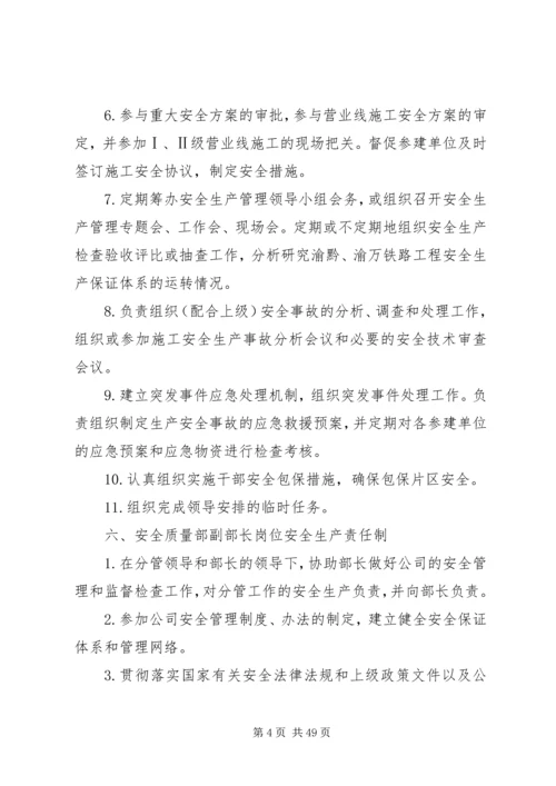 公司各级人员岗位安全生产责任制.docx