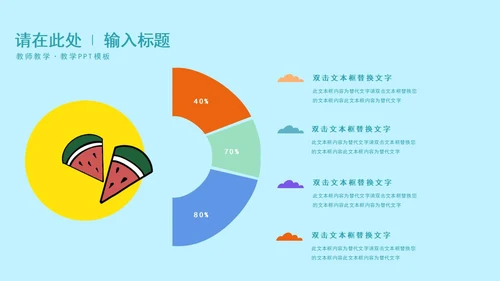 蓝色卡通风教师教学PPT模板