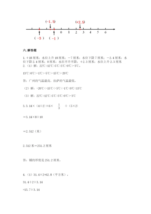 冀教版小学六年级下册数学期末综合素养测试卷附答案【夺分金卷】.docx