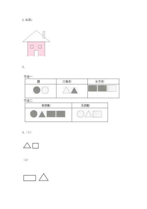 苏教版一年级下册数学第二单元 认识图形（二） 测试卷含答案（模拟题）.docx
