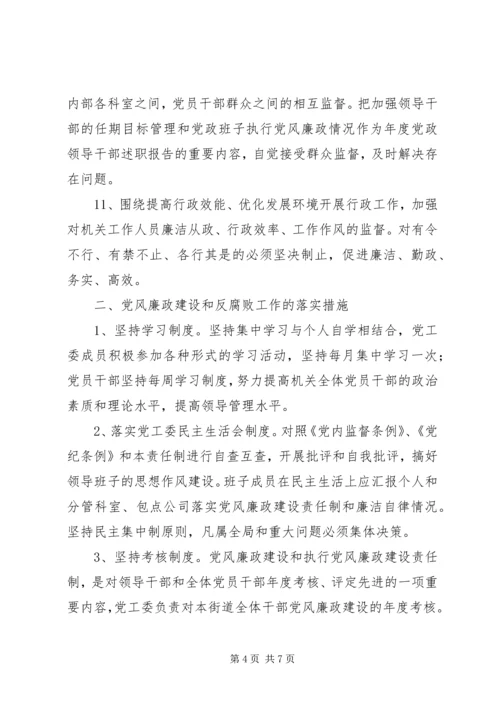 建设街道党风廉政意见.docx