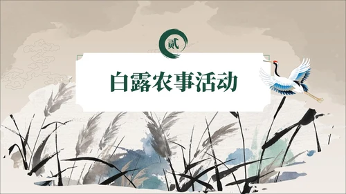 褐绿色中国风白露节气学校主题班会PPT模板
