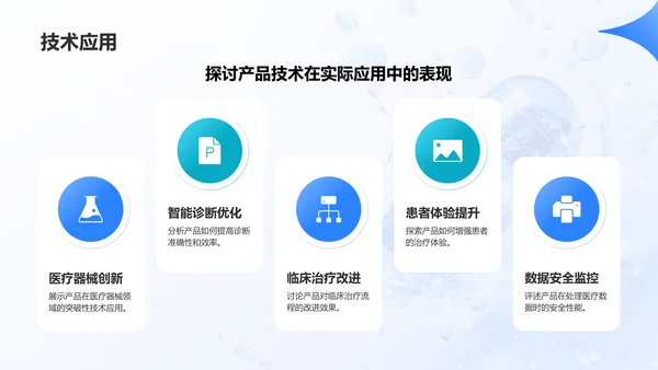 蓝色渐变风医疗保健产品介绍PPT模板