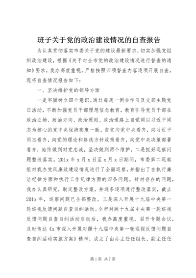 班子关于党的政治建设情况的自查报告.docx