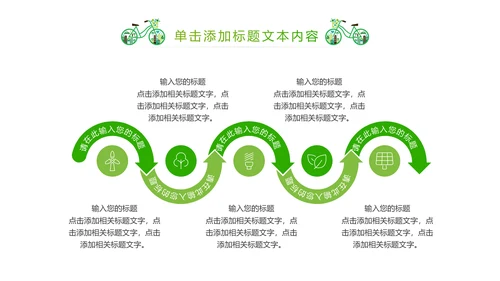 绿色清新创意绿色出行低碳环保ppt模板