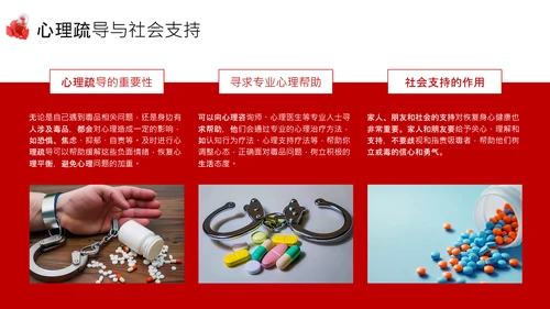 红色简约风远离毒品PPT