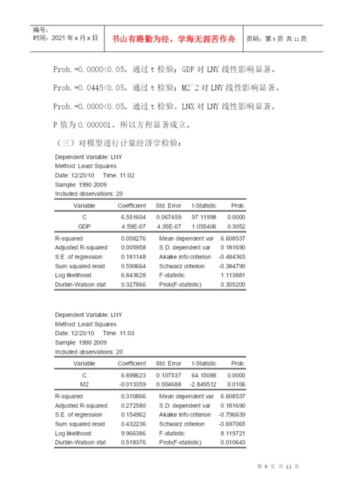 计量经济学课程论文《人民币汇率研究》.docx