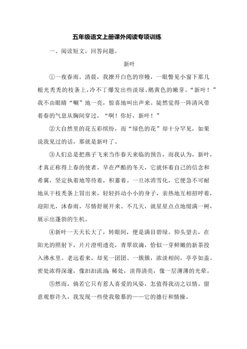 五年级语文上册课外阅读专项训练.docx