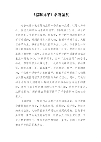 《骆驼祥子》名著鉴赏.docx