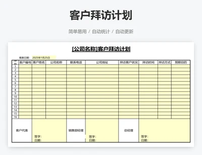 客户拜访计划