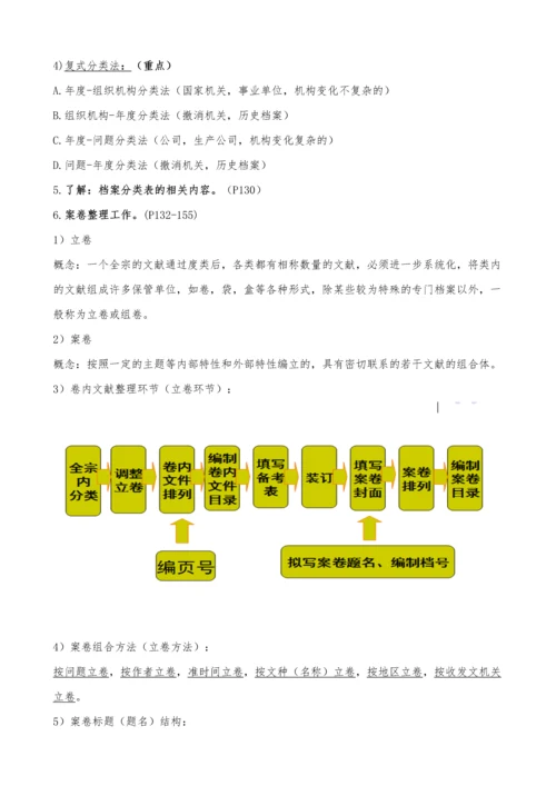 2023年档案管理学期末考点总结.docx