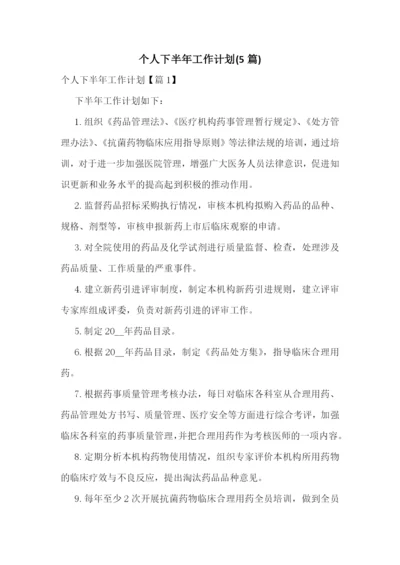 个人下半年工作计划(5篇).docx