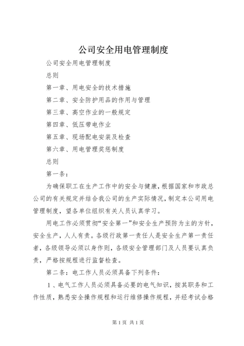 公司安全用电管理制度.docx