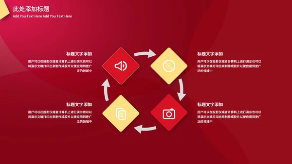 商务风红金总结汇报PPT模板