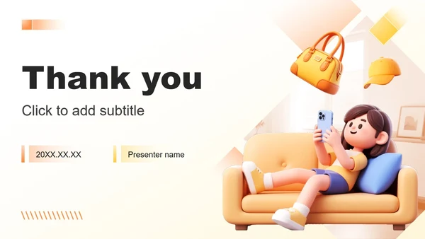 橙黄色3D风电商活动策划营销方案PPT主题模板