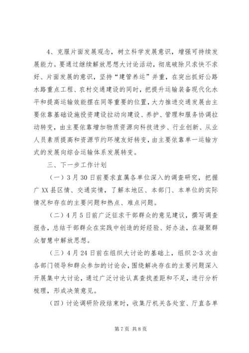 开展继续解放思想大讨论活动第一阶段工作情况汇报 (6).docx