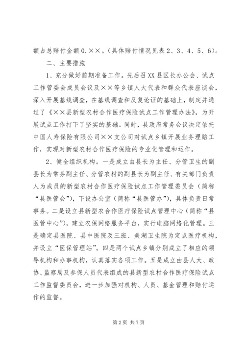 县新型农村合作医疗保险工作运行情况汇报 (2).docx