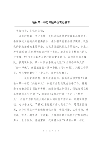 驻村第一书记派驻单位表态发言.docx