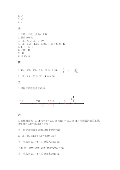 小学六年级数学毕业试题（有一套）.docx