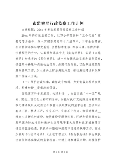 市监察局行政监察工作计划.docx