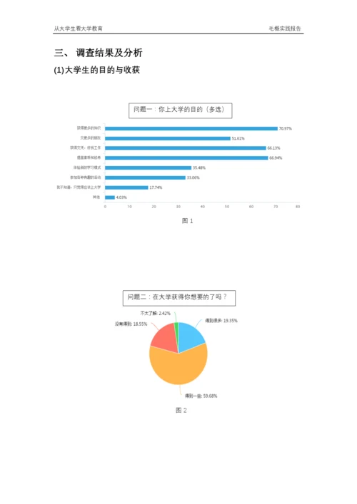 从大学生看大学教育毛概实践论文.docx