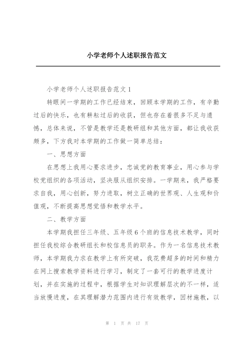 小学老师个人述职报告范文.docx