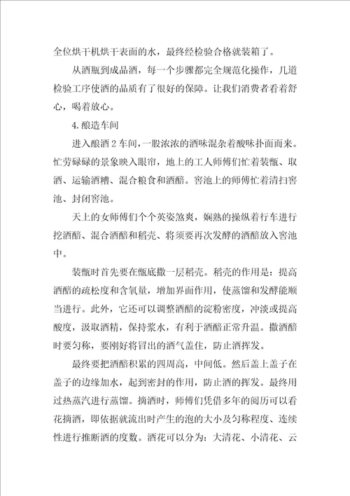 酒厂实习总结