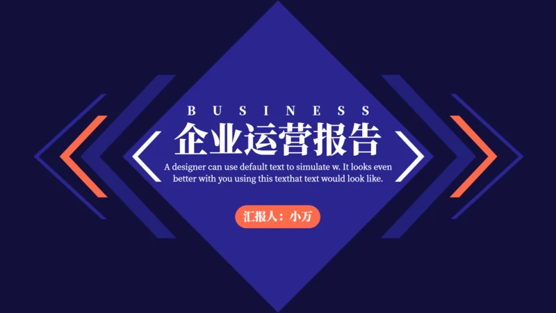 简约商务风企业运营报告通用PPT模板