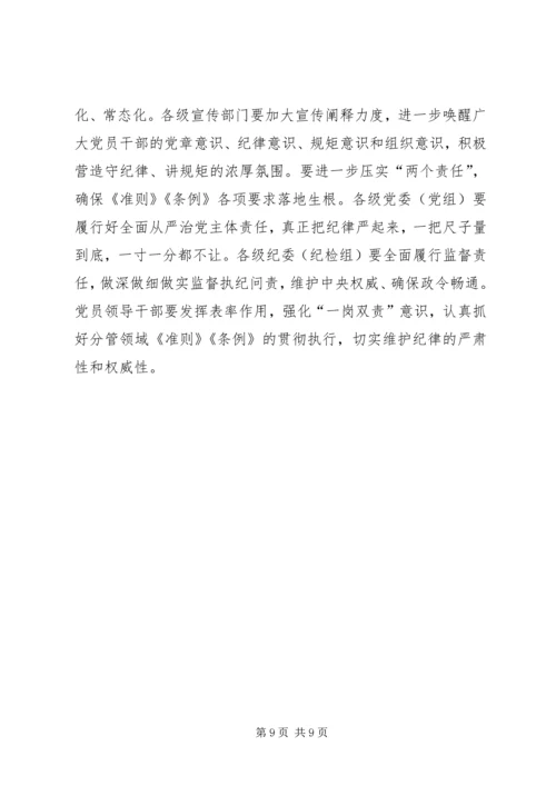 学院党委学习贯彻《准则》和《条例》情况报告 (3).docx