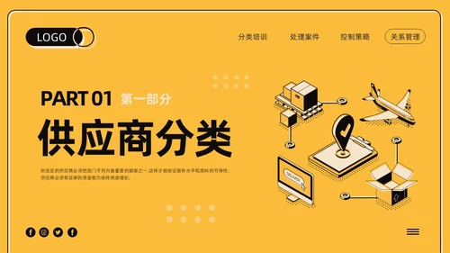 黄色卡通供应商关系管理培训PPT模板宣传PPT动态PPT