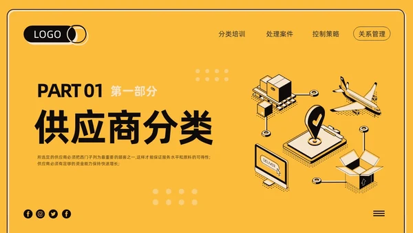 黄色卡通供应商关系管理培训PPT模板宣传PPT动态PPT