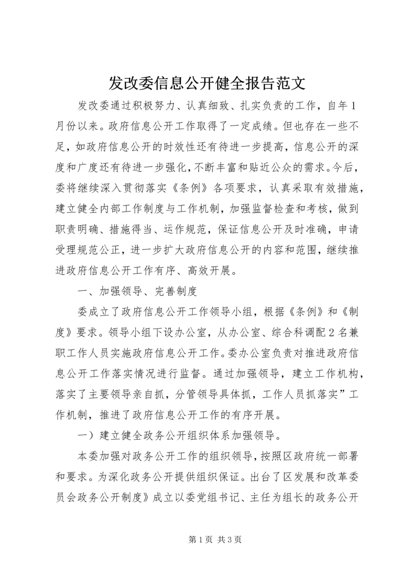 发改委信息公开健全报告范文.docx