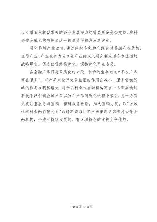 关于农村合作金融机构市场的几点思考.docx