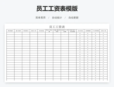 员工工资表模版