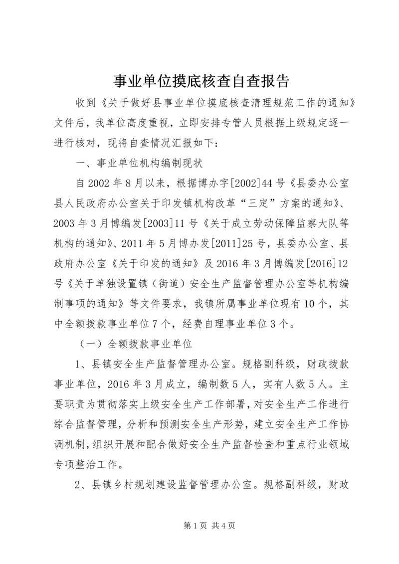 事业单位摸底核查自查报告.docx
