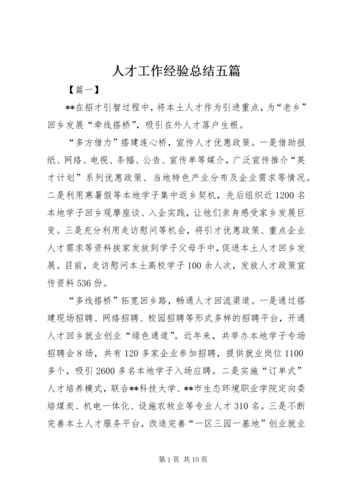 人才工作经验总结五篇.docx